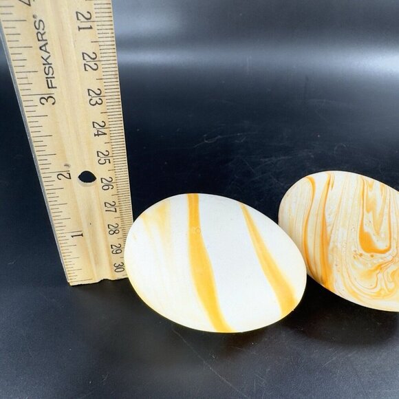 Vintage Nemadji Pottery Hand Made Ceramic Swirl Egg Shaped Figurine Set 2 USA - Picture 4 of 14